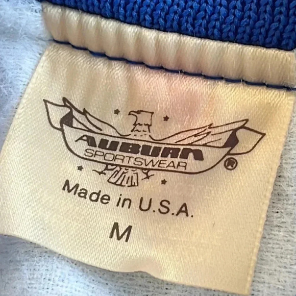 Vintage Nylon Bomber Varsity Jacket Roadrunner Peerless Retro Blue M USA - Picture 12 of 12